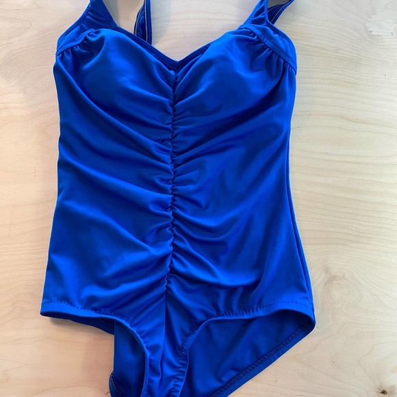 Maxine of Hollywood Blue One Piece Swimsuit - Picture 1 of 2